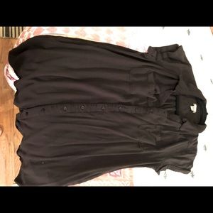 Black colored button up dress